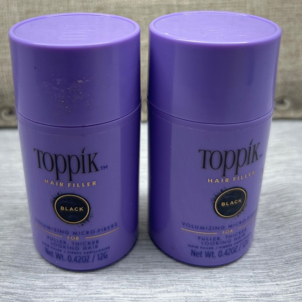 Toppik Hair Filler Volumizing Micro-Fibers Black 0.42oz 12g Set of 2 67820011106